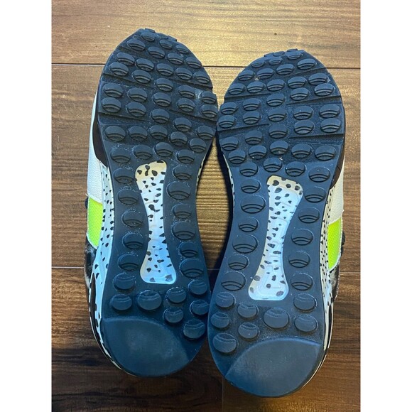Steve Madden Cliff Platform Heel Sneakers Neon Green Yellow Leopard Womens 8 - Picture 8 of 9